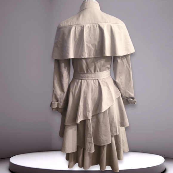 Osman Tiered Ruffle Trench Coat XS - Picture 6 of 15